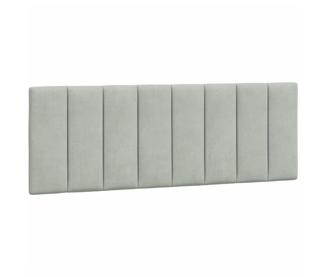Vidaxl cabecero de cama acolchado hanko terciopelo gris claro 120 cm