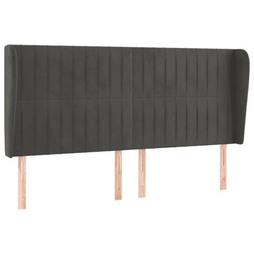 vidaXL Cabeceira cama c abas veludo 163x23x118128 cm cinzento-escuro