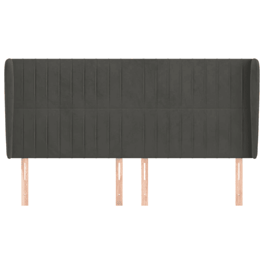 vidaXL Cabeceira cama c abas veludo 163x23x118128 cm cinzento-escuro