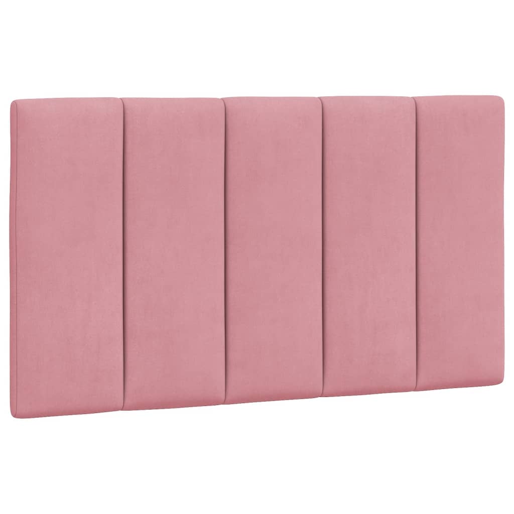Vidaxl cabecero de cama acolchado hanko terciopelo rosa 90 cm