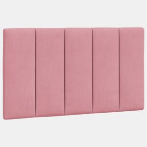 vidaXL Almofadão de cabeceira Hanko 90 cm veludo rosa
