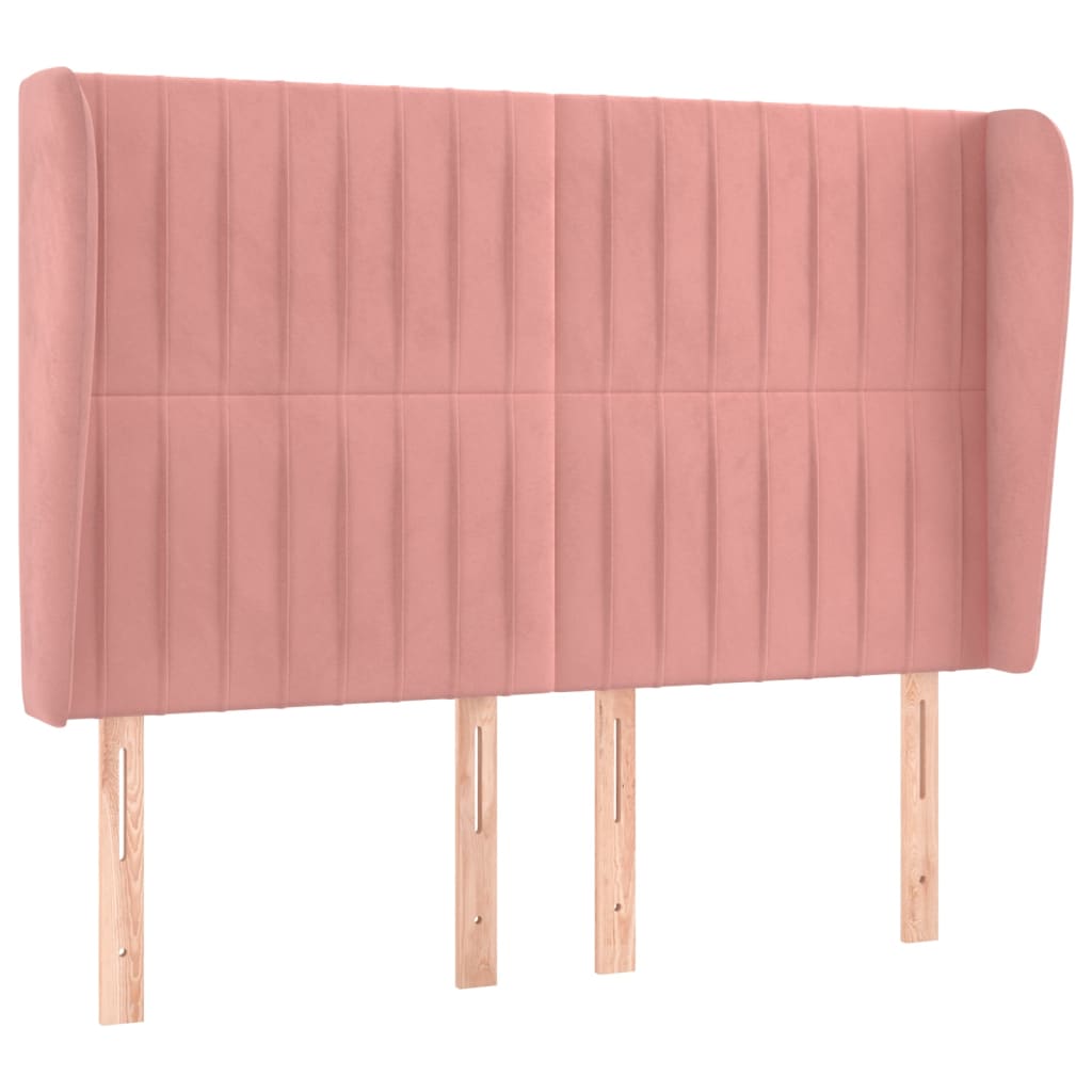 Vidaxl cabecero con orejas de terciopelo rosa 147x23x118/128 cm