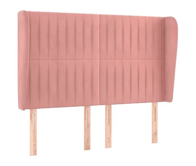 Vidaxl cabecero con orejas de terciopelo rosa 147x23x118/128 cm