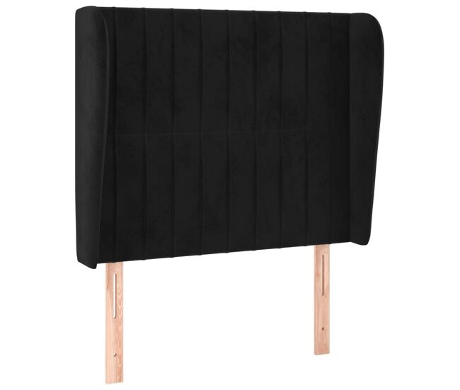 Vidaxl cabecero con orejas de terciopelo negro 103x23x118/128 cm