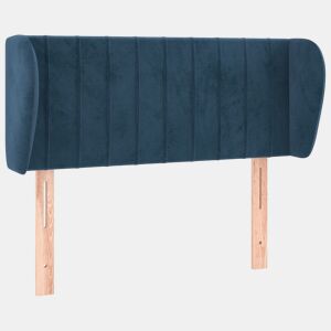 vidaXL Cabeceira de cama c abas veludo 83x23x7888cm azul-escuro