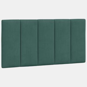 vidaXL Almofadão de cabeceira Hanko 100 cm veludo verde-escuro