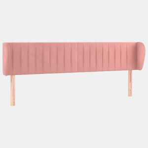 vidaXL Cabeceira de cama c abas veludo 203x23x7888 cm rosa