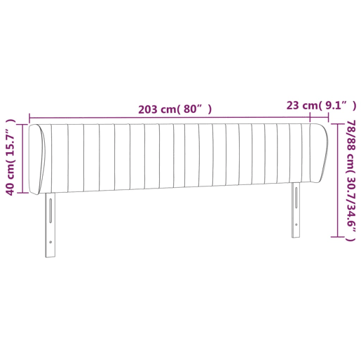 vidaXL Cabeceira de cama c abas veludo 203x23x7888 cm rosa vidaXL Cabeceira de cama c abas veludo 203x23x7888 cm rosa