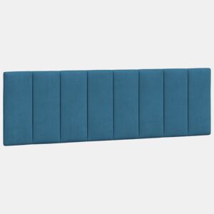 vidaXL Almofadão de cabeceira Hanko 160 cm veludo azul
