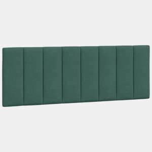 vidaXL Almofadão de cabeceira Hanko 120 cm veludo verde-escuro