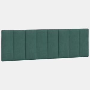 vidaXL Almofadão de cabeceira Hanko 160 cm veludo verde-escuro