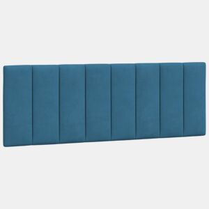 vidaXL Almofadão de cabeceira Hanko 140 cm veludo azul