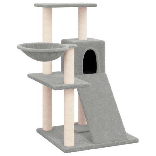 vidaXL Árvore p gatos c postes arranhadores sisal 82 cm cinza-claro