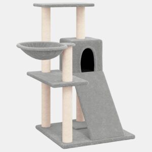 vidaXL Árvore p gatos c postes arranhadores sisal 82 cm cinza-claro