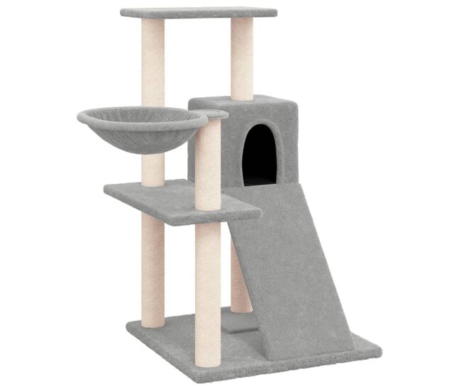Vidaxl rascador para gatos con postes de sisal gris claro 82 cm