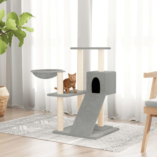 vidaXL Árvore p gatos c postes arranhadores sisal 82 cm cinza-claro