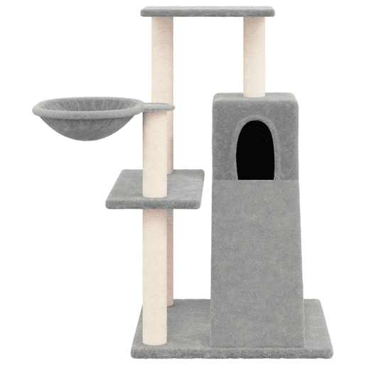 vidaXL Árvore p gatos c postes arranhadores sisal 82 cm cinza-claro