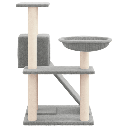 vidaXL Árvore p gatos c postes arranhadores sisal 82 cm cinza-claro