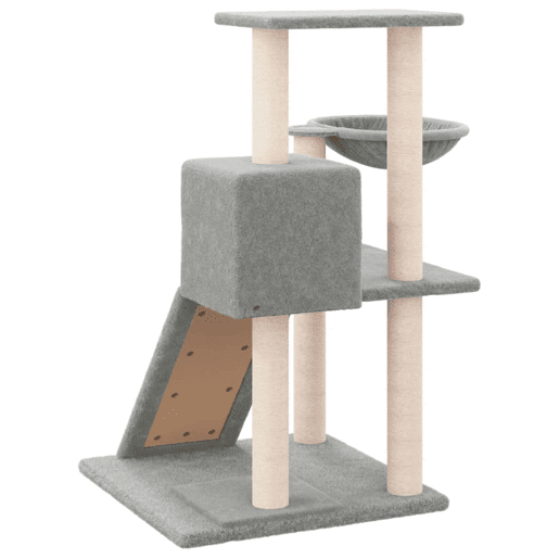 vidaXL Árvore p gatos c postes arranhadores sisal 82 cm cinza-claro