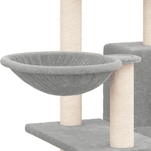 vidaXL Árvore p gatos c postes arranhadores sisal 82 cm cinza-claro