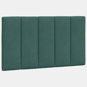 vidaXL Almofadão de cabeceira Hanko 80 cm veludo verde-escuro