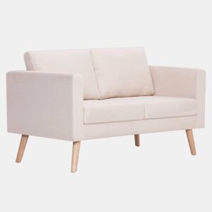 Sofá de 2 lugares para sala de estar interior de casa tecido creme 02_0020694