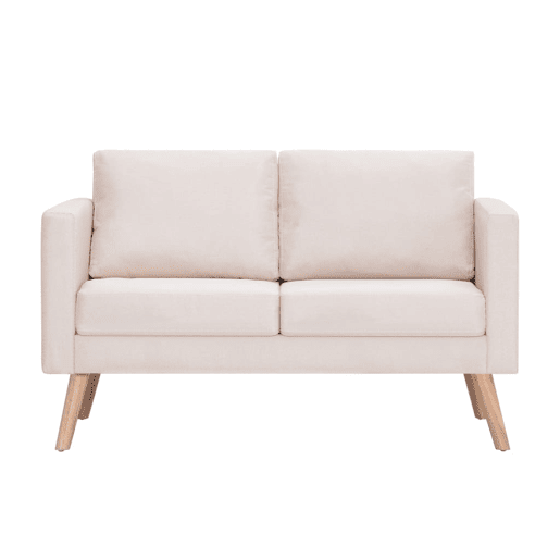 Sofá de 2 lugares para sala de estar interior de casa tecido creme 02_0020694