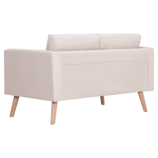 Sofá de 2 lugares para sala de estar interior de casa tecido creme 02_0020694