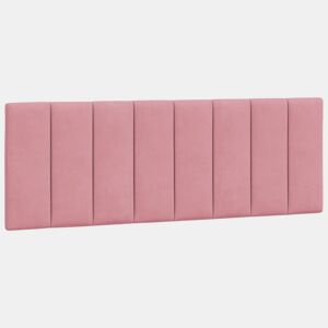 vidaXL Almofadão de cabeceira Hanko 140 cm veludo rosa
