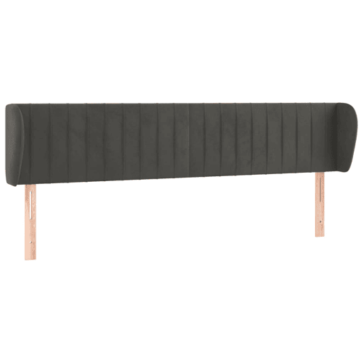 vidaXL Cabeceira de cama c abas veludo 183x23x7888cm cinzento-escuro vidaXL Cabeceira de cama c abas veludo 183x23x7888cm cinzento-escuro