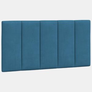 vidaXL Almofadão de cabeceira Hanko 100 cm veludo azul