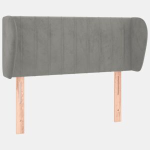 vidaXL Cabeceira de cama c abas veludo 103x23x7888 cm cinzento-claro