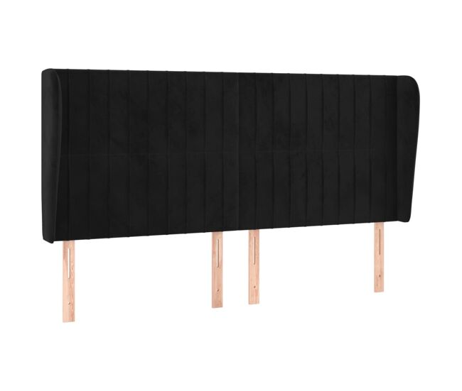 Vidaxl cabecero con orejas de terciopelo negro 203x23x118/128 cm