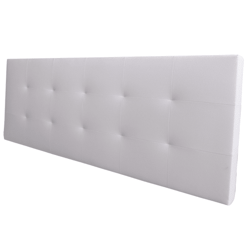 Cabeceira Margot para cama de casal em couro sintético branco 166x62