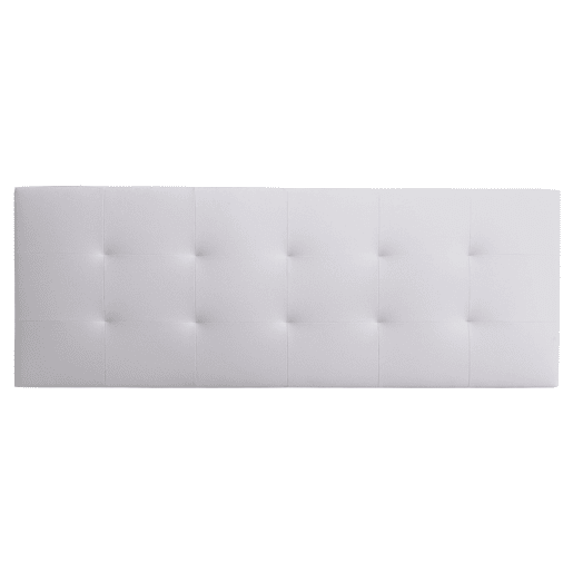 Cabeceira Margot para cama de casal em couro sintético branco 166x62