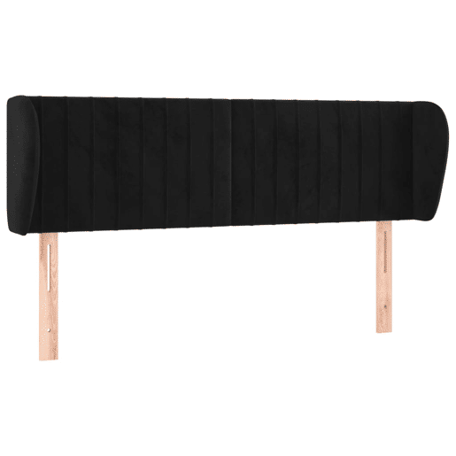 vidaXL Cabeceira de cama c abas veludo 147x23x7888 cm preto