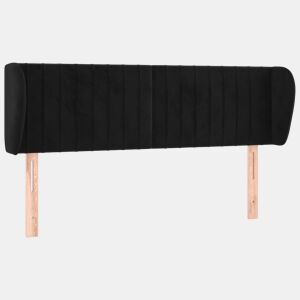 vidaXL Cabeceira de cama c abas veludo 147x23x7888 cm preto