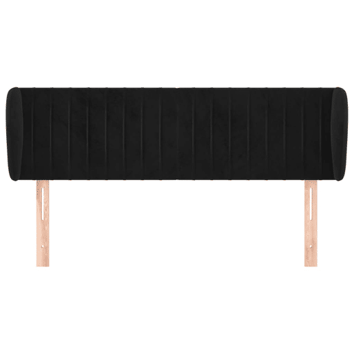vidaXL Cabeceira de cama c abas veludo 147x23x7888 cm preto