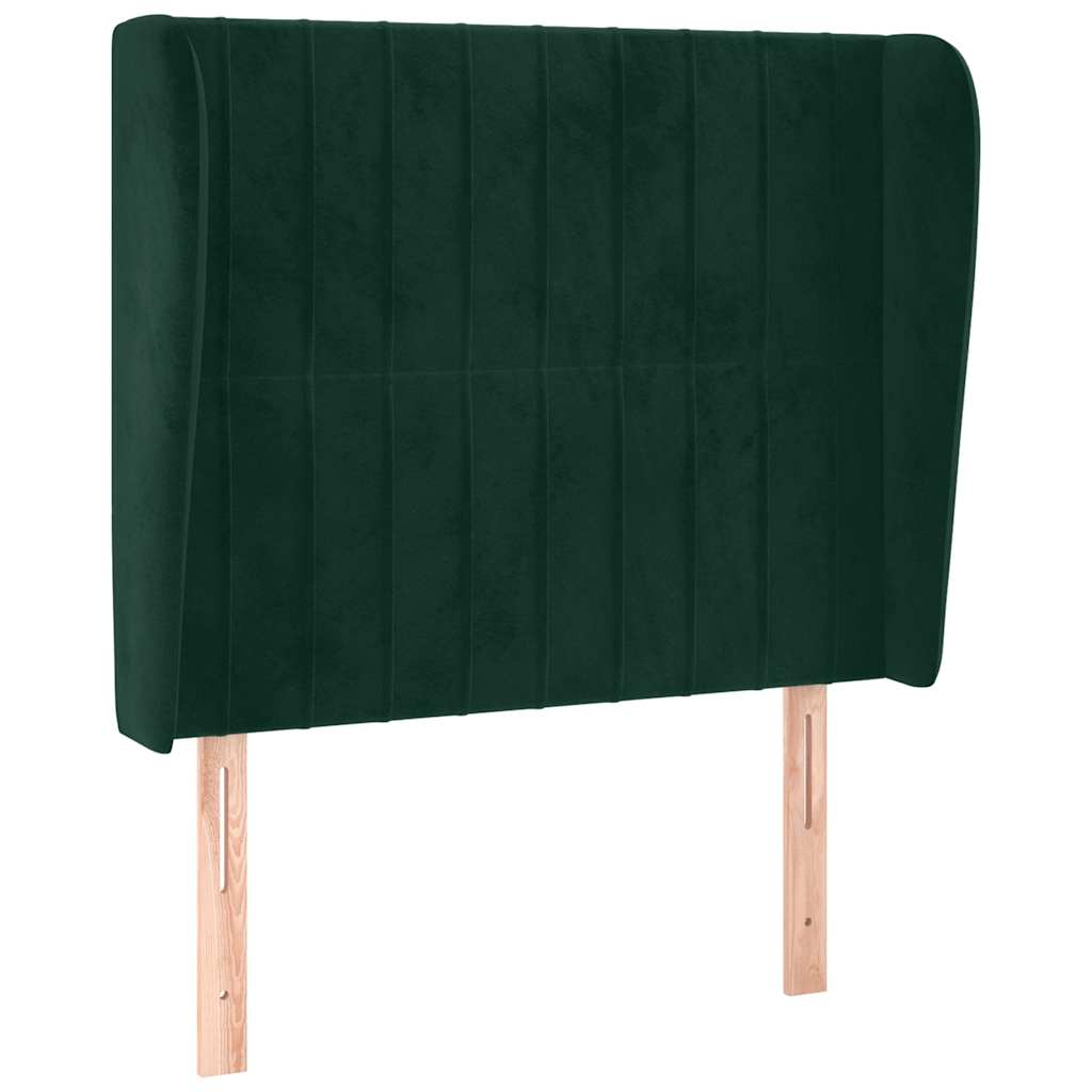 Vidaxl cabecero con orejas de terciopelo verde oscuro 103x23x118/128cm