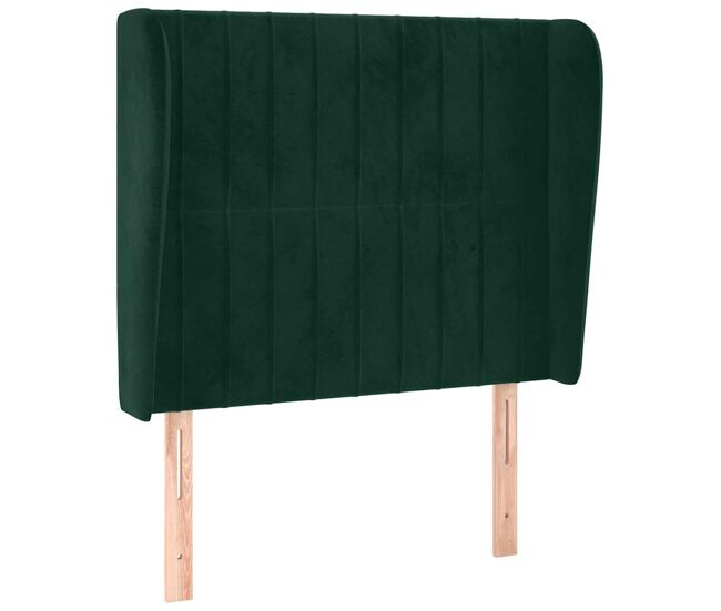 Vidaxl cabecero con orejas de terciopelo verde oscuro 103x23x118/128cm