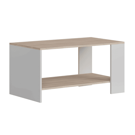 Mesa de Centro Mira da Sala em Carvalho Cambriano e Branco com Melamina 90x50x45,6 cm