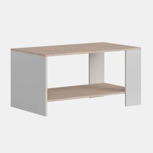Mesa de Centro Mira da Sala em Carvalho Cambriano e Branco com Melamina 90x50x45,6 cm
