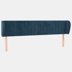 vidaXL Cabeceira de cama c abas veludo 203x23x7888cm azul-escuro