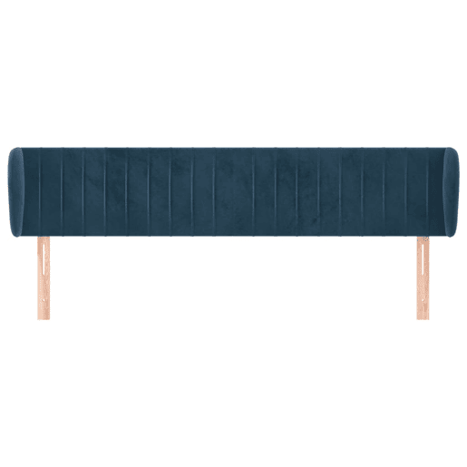vidaXL Cabeceira de cama c abas veludo 203x23x7888cm azul-escuro