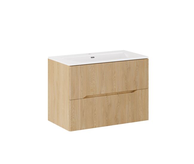 Mueble lavabo individual encastrado 80cm isaline madera
