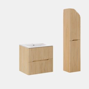 Conjunto móvel lavatório simples encastrado 60cm e coluna Isaline Carvalho