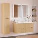 Conjunto mueble lavabo doble encastrado y columna Isaline Conjunto mueble lavabo doble encastrado y columna Isaline Madera
