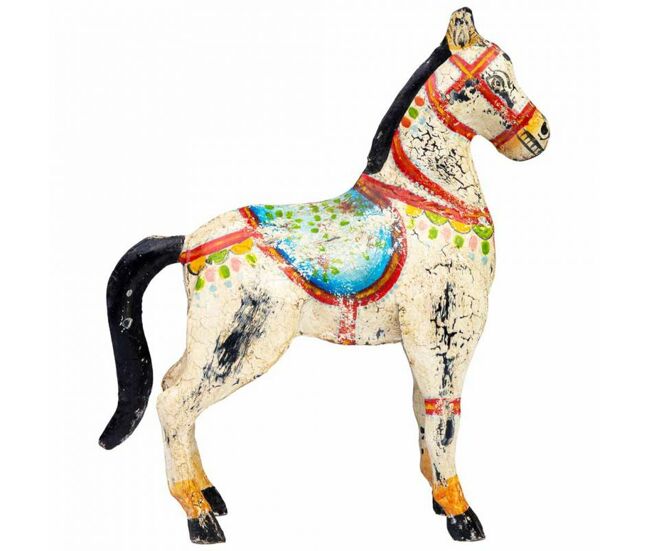 Figura decorativa alexandra house living madera de mango caballo 9 x 34 x 31 cm