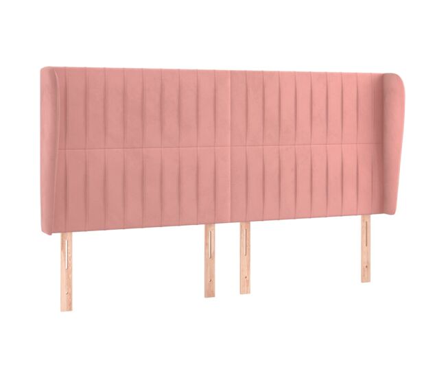 Vidaxl cabecero con orejas de terciopelo rosa 203x23x118/128 cm
