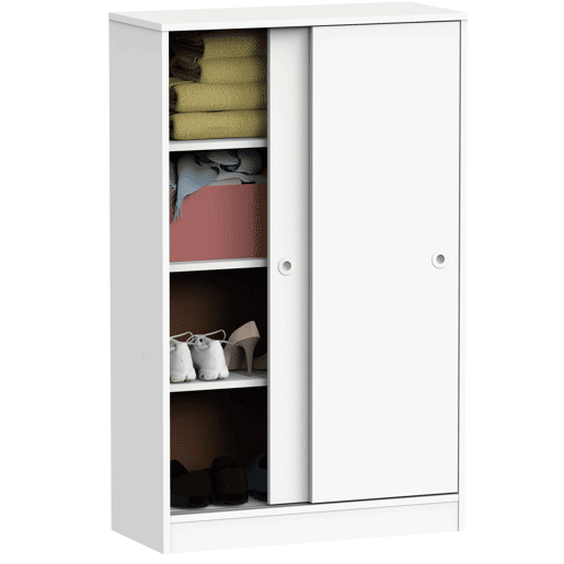 Armário auxiliar baixo Tibete cor branca suave 2 portas 2 prateleiras móvel de armazenamento 120x74x33 cm Armário auxiliar baixo Tibete cor branca suave 2 portas 2 prateleiras móvel de armazenamento 120x74x33 cm